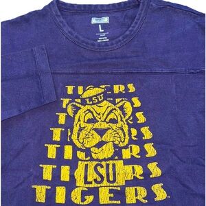 LSU‎ Tigers Vintage Crewneck Pullover Sweatshirt Tailgate Mens L 100% Cotton